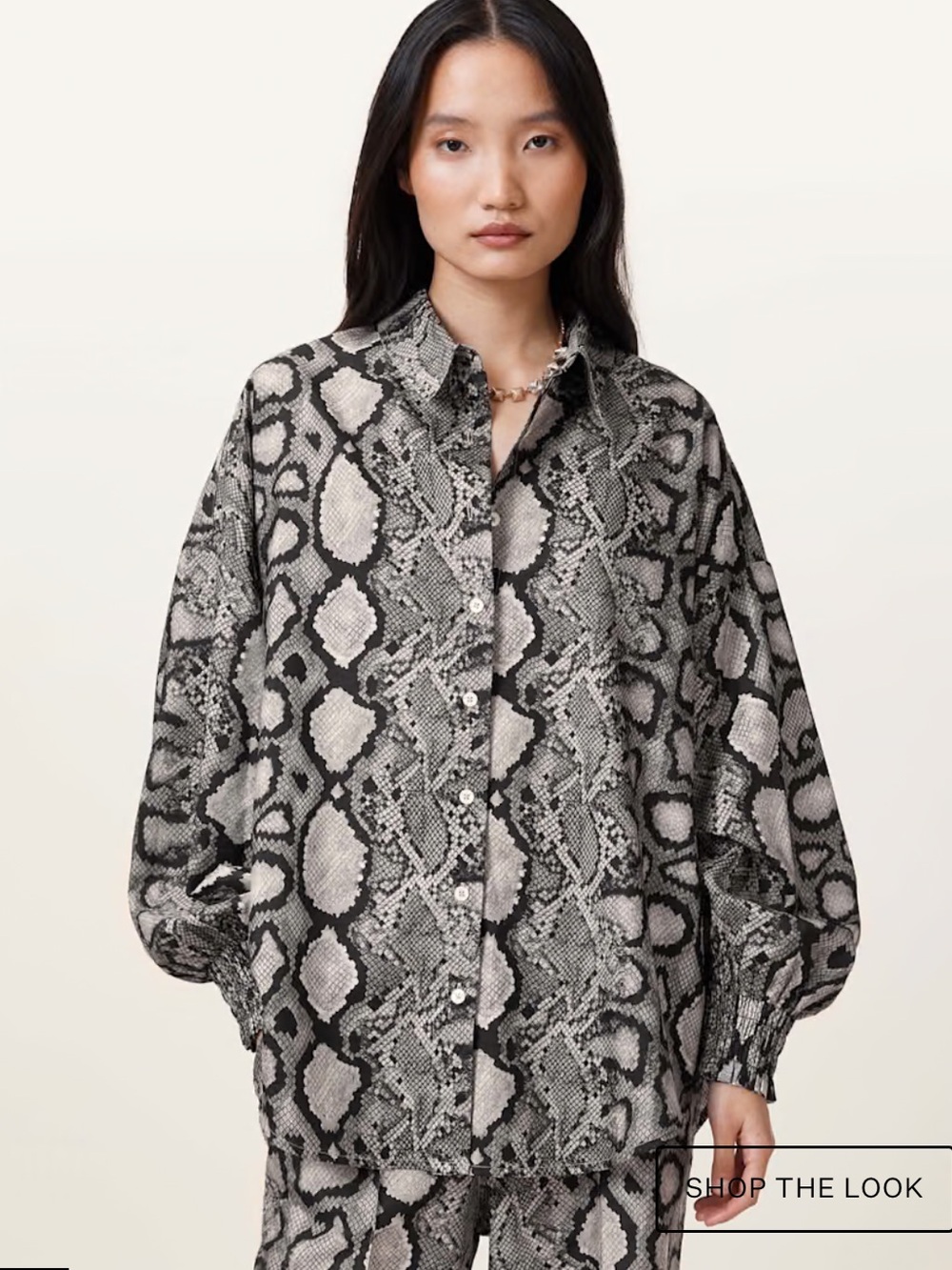 NWT ALL SAINTS size 0 Charli shirt in snake print